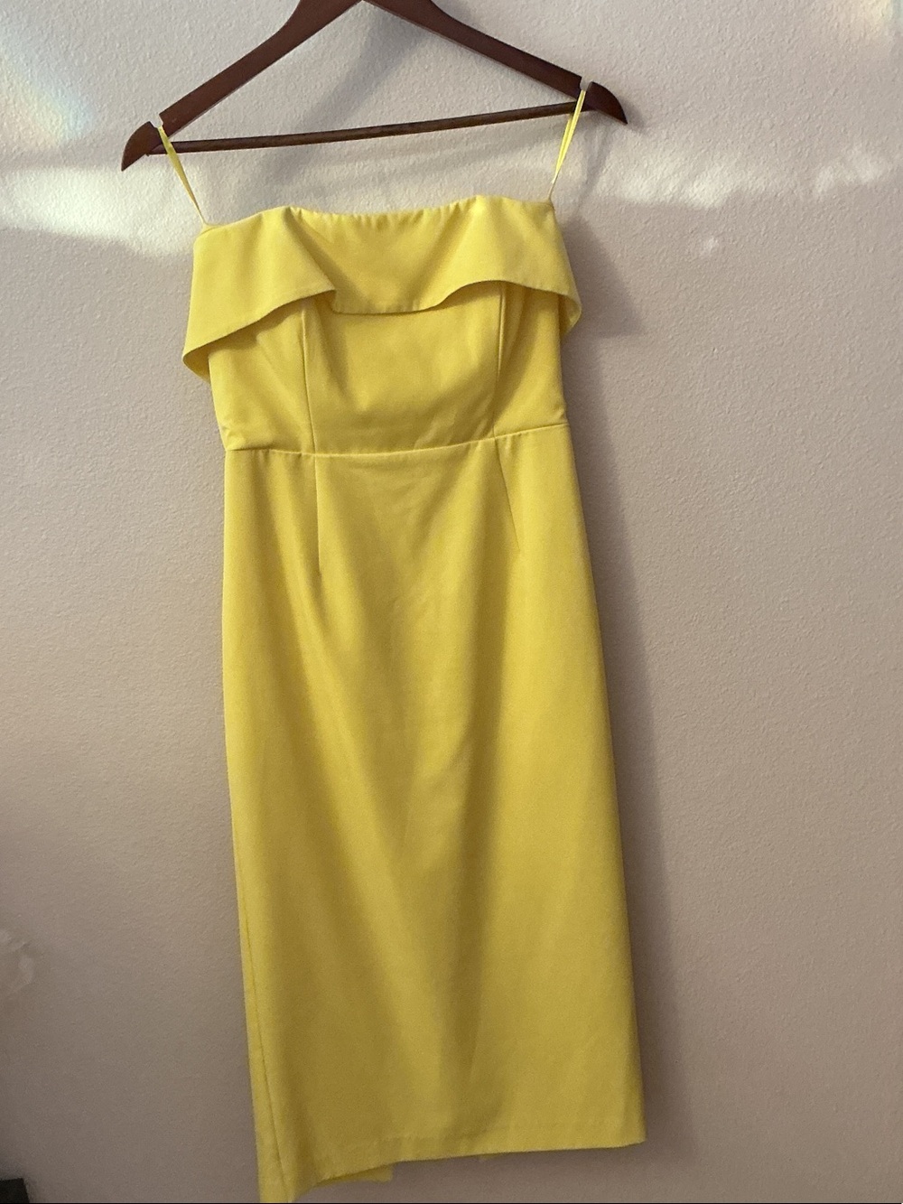 Bardot Yellow Off-Shoulder Ruffle Midi Dress